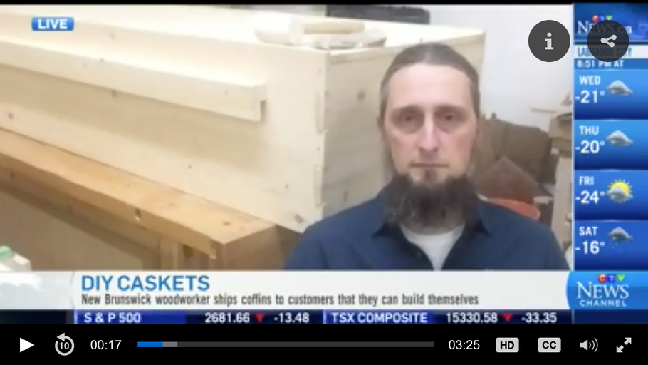 CTV NEWS: N.B. woodworker's do-it-yourself casket kit...